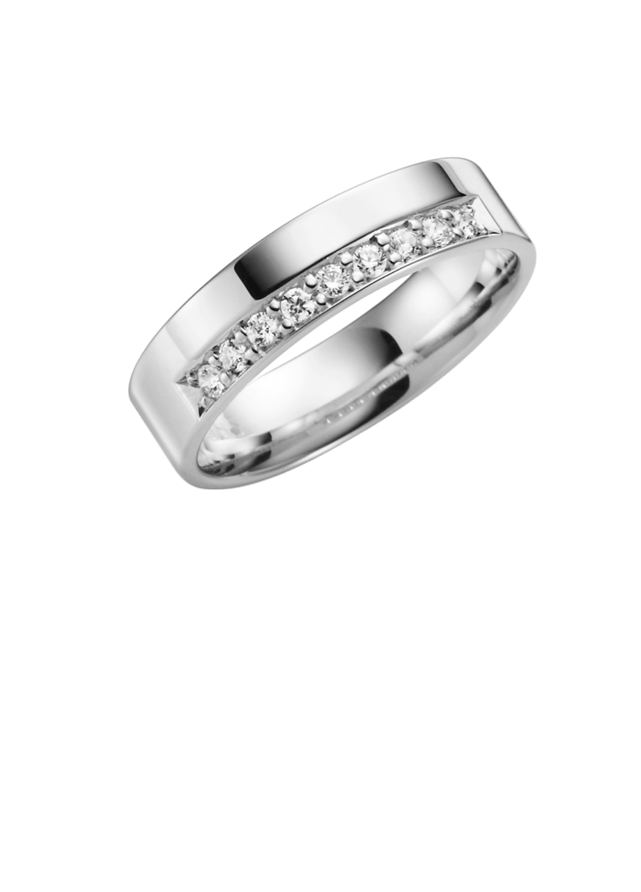 Trauring, 375 Weißgold, Diamant, Bluebell Line H97