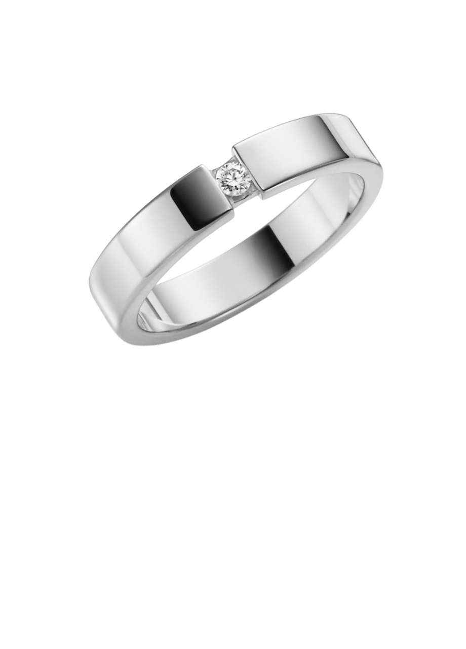Trauring für Damen, 375 Weißgold, Diamant, Muscari, H99W
