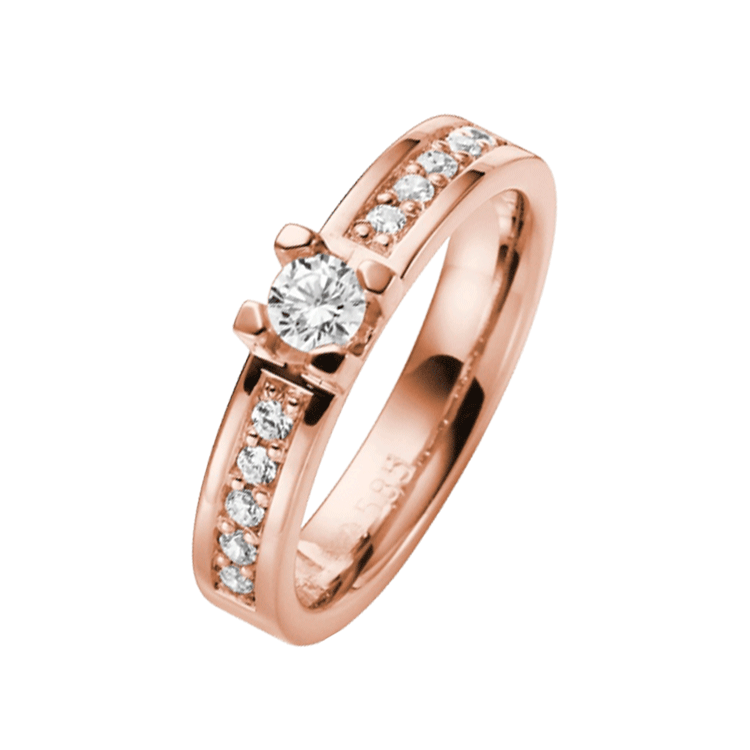 Verlobungsring, 375 Rotgold, Diamant, Bougainville, H102R