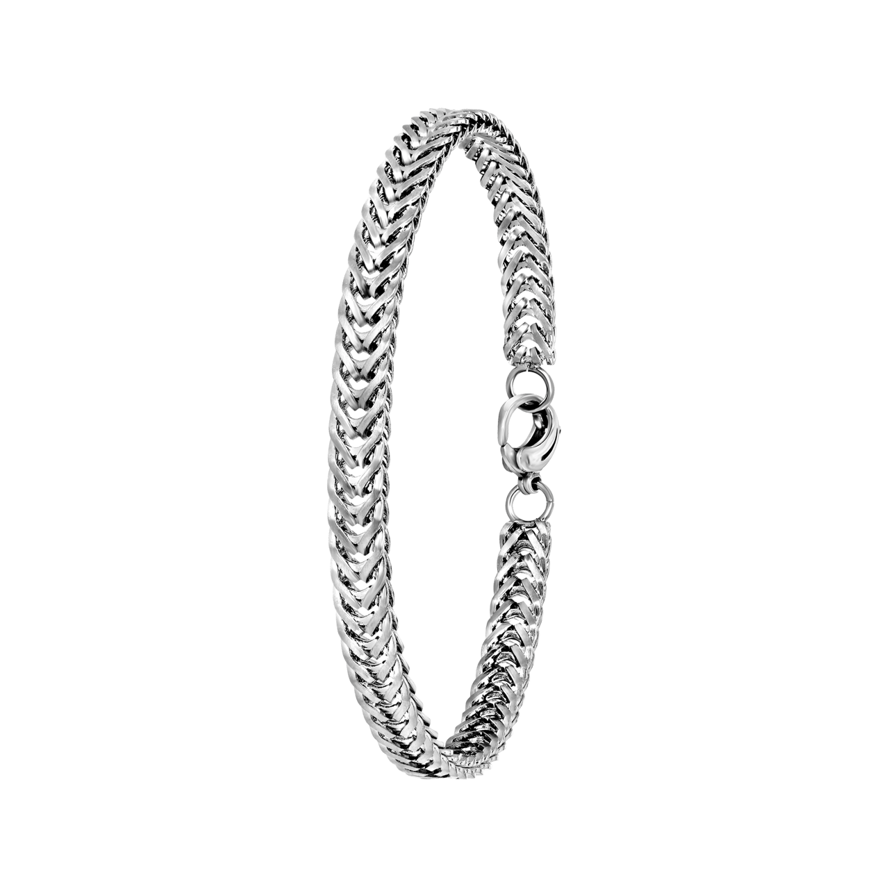 Gerecycled stainless steel armband schakel mat