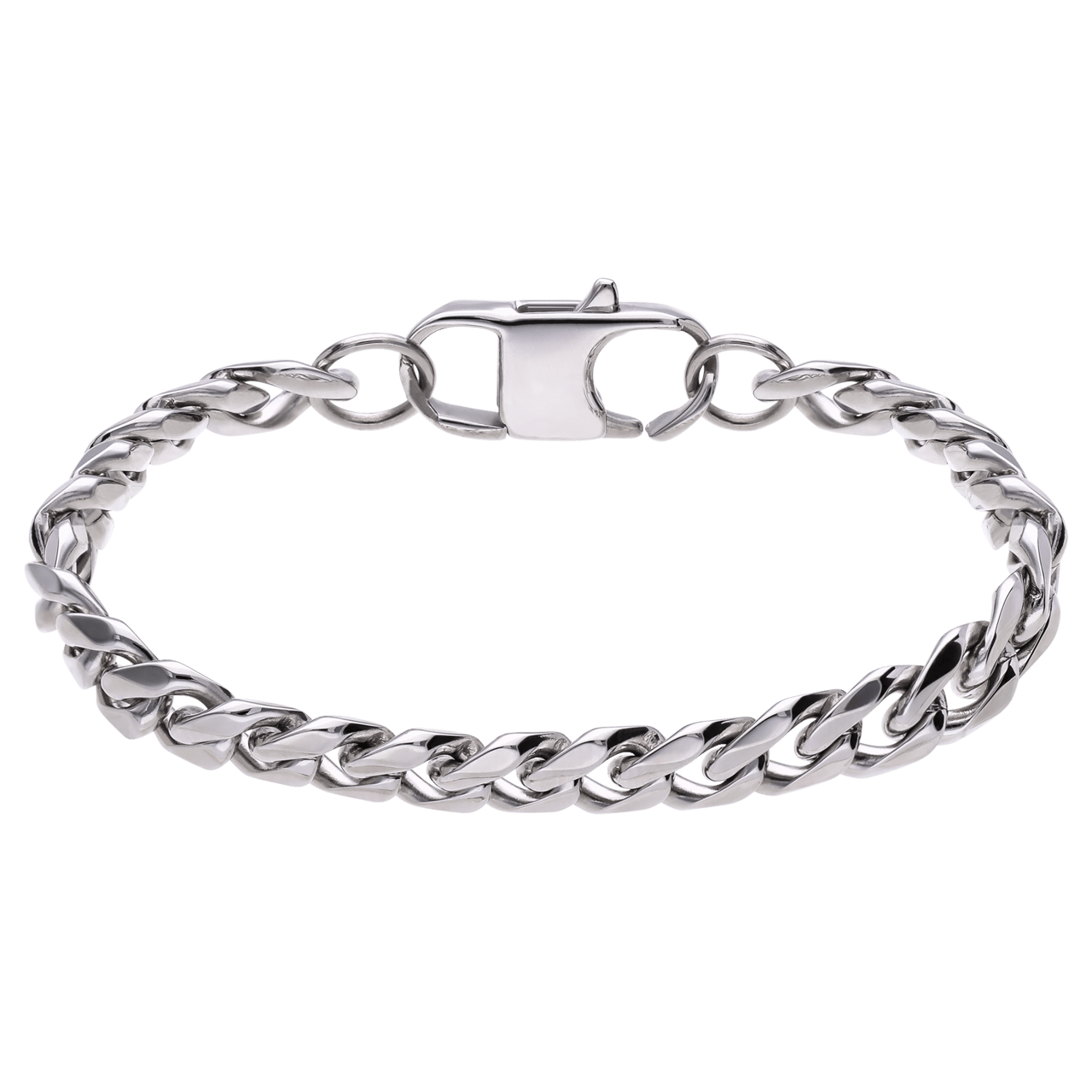 Gerecycleerd stainless steel jongensarmband gourmet schakel