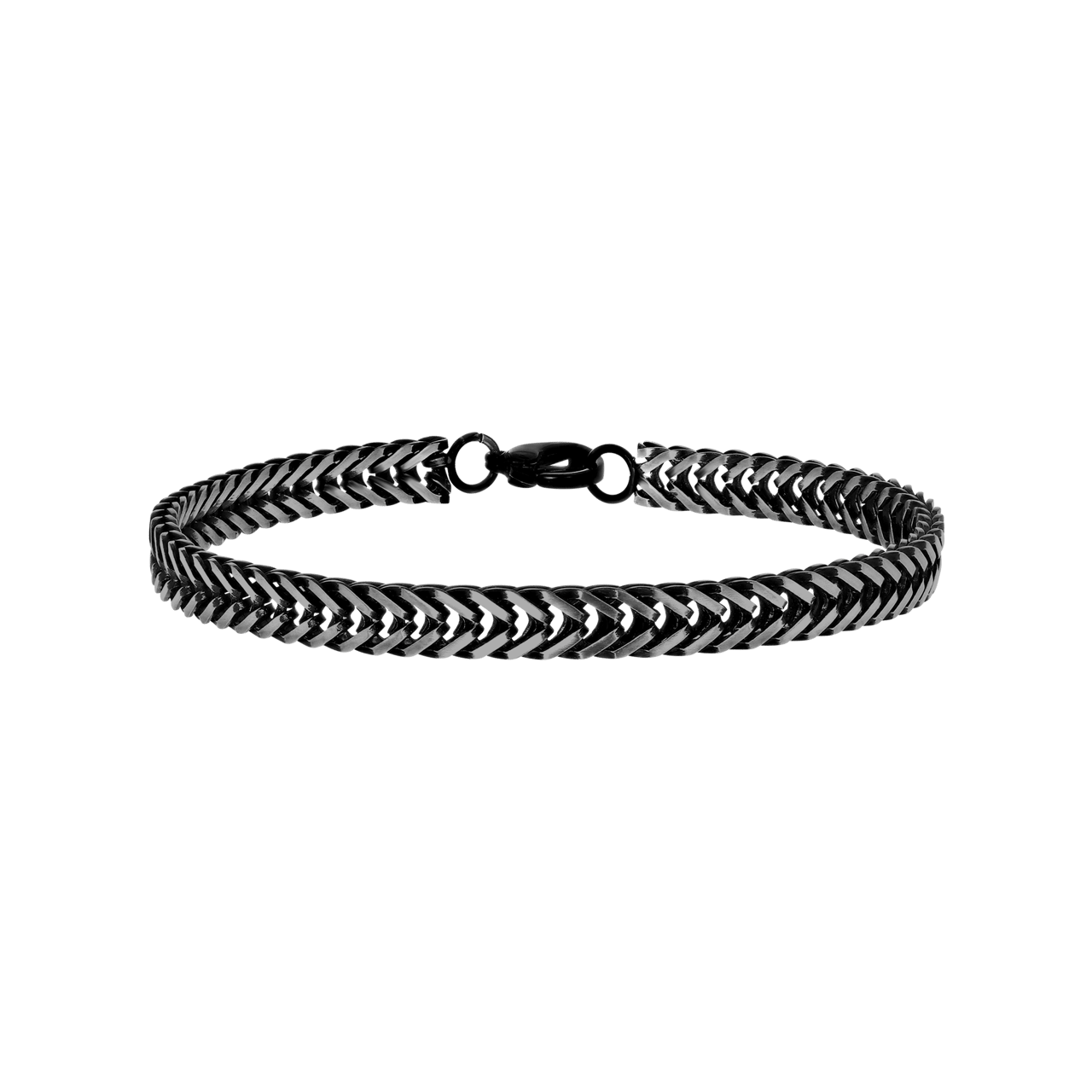 Gliederarmband für Jungen aus schwarz beschichtetem Edelstahl
