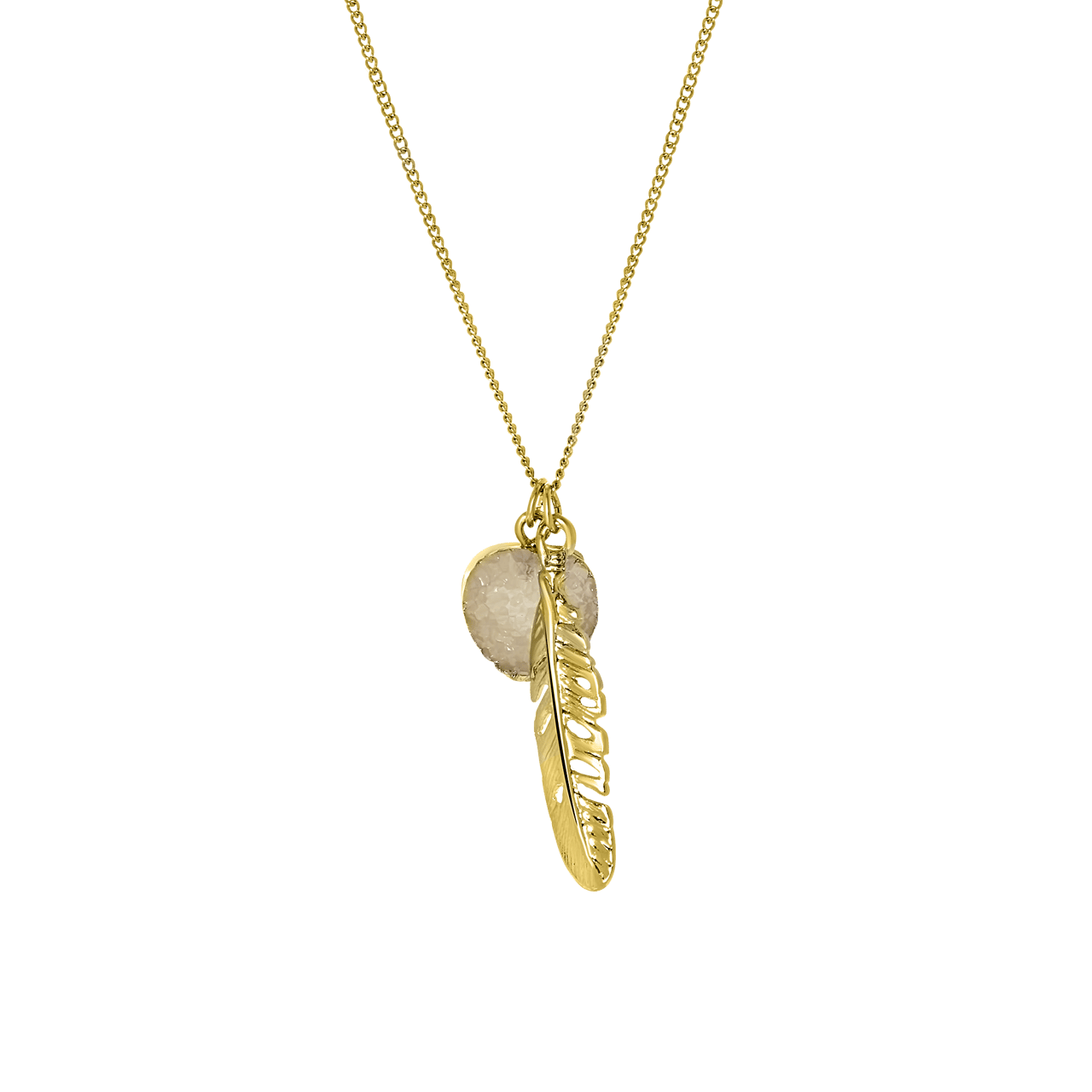 Goudkleurige byoux ketting druzy