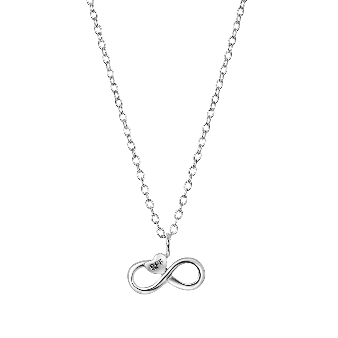 Zilveren kinderketting met hanger infinity BFF