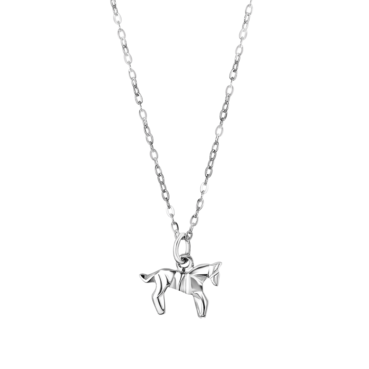 Zilveren kinderketting met hanger paard