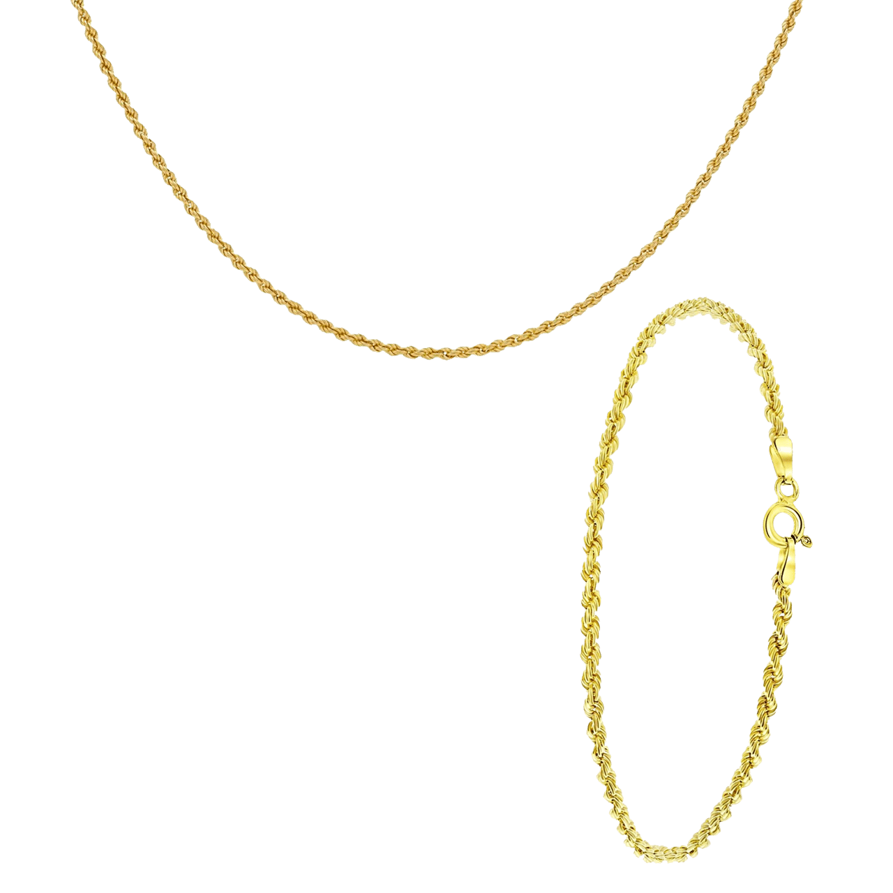 9 Karaat set ketting & armband koord
