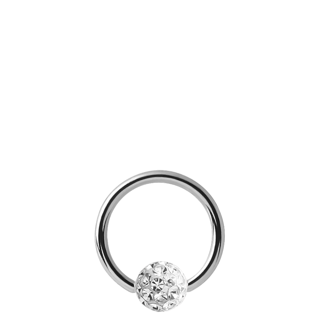 Stainless steel helixpiercing ring met kristal