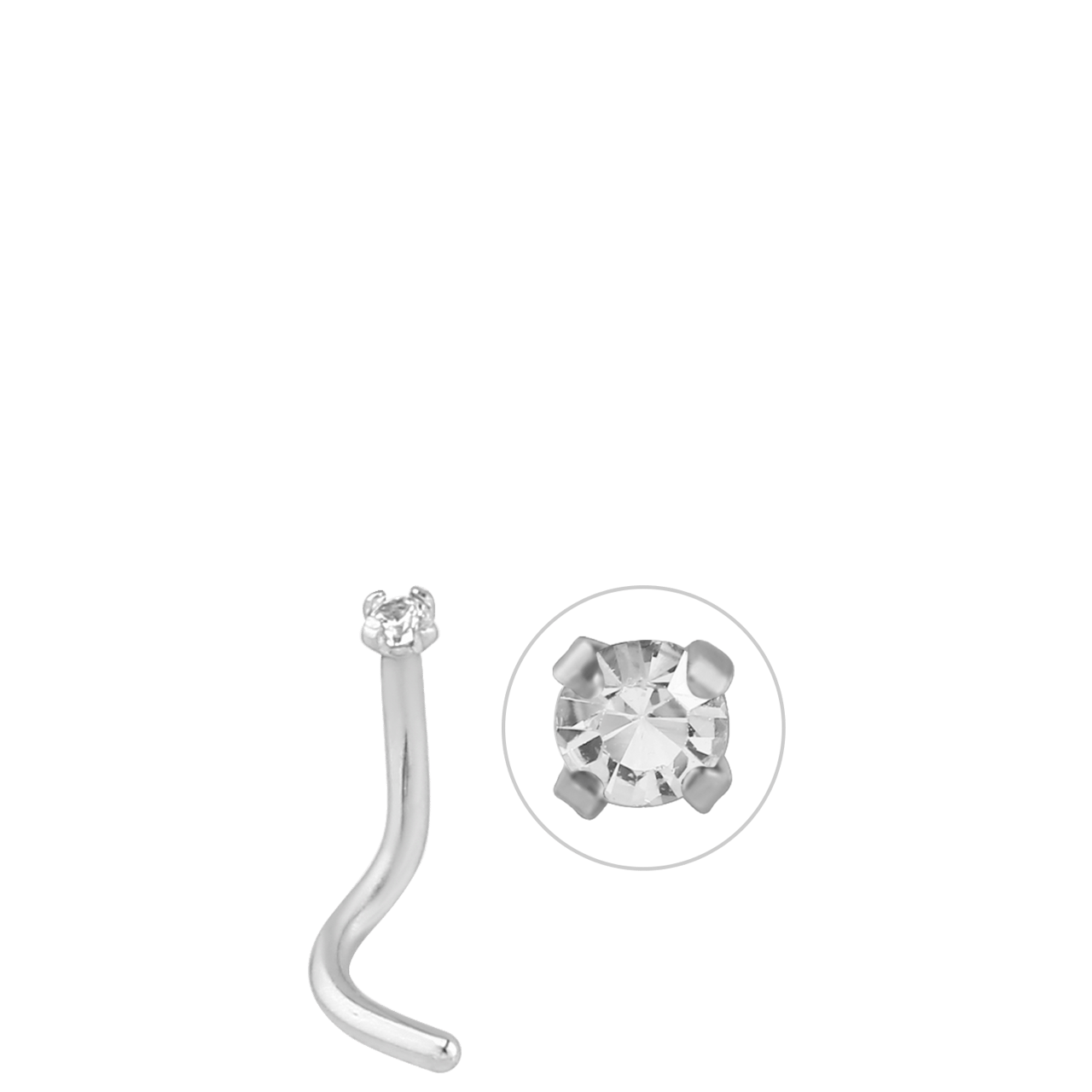 Nasenpiercing, Edelstahl, mit Zirkonia