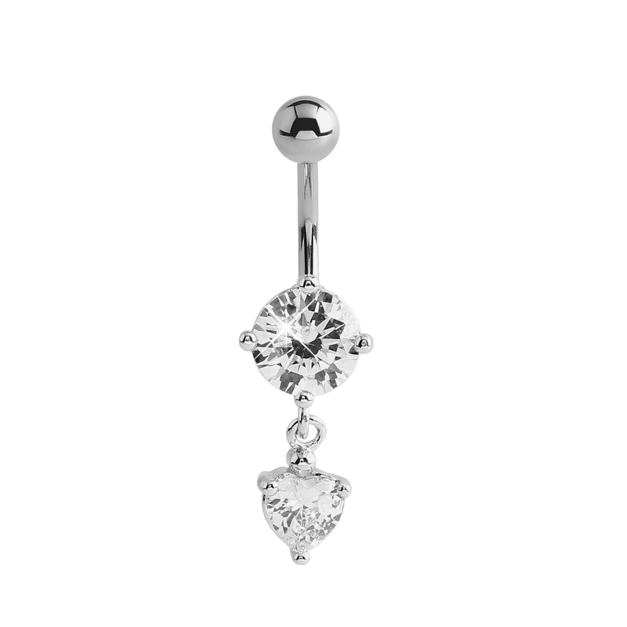 Bauchnabelpiercing, Edelstahl, mit Kristall