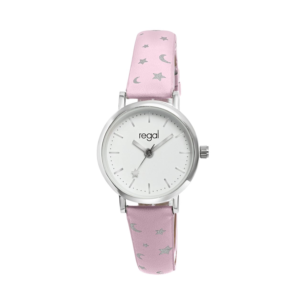Regal meisjeshorloge met roze pu leren band