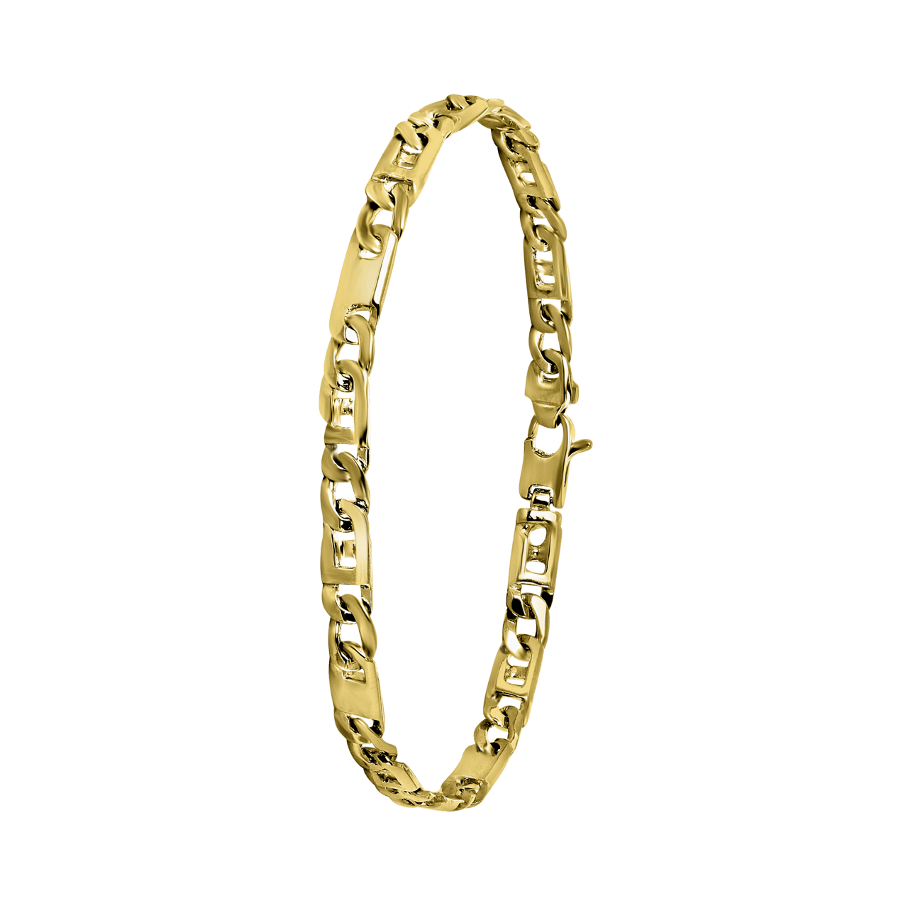 Armband, 585 Gelbgold, Fantasieglied, massiv 5 mm