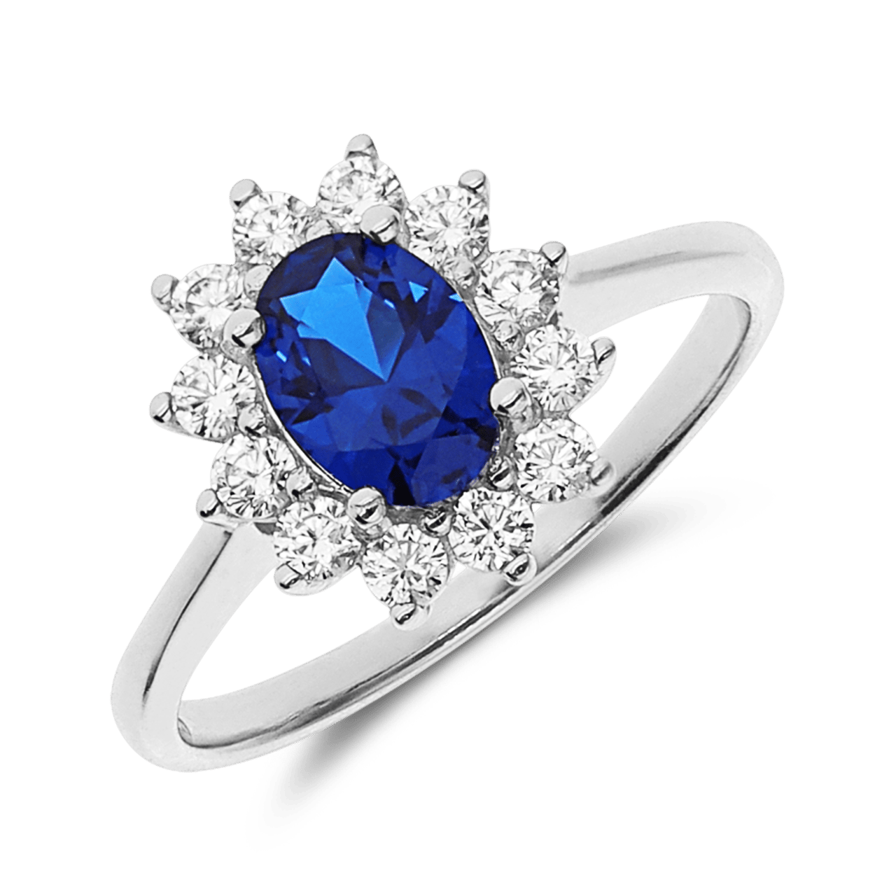 Silberring mit blauem Zirkonia
