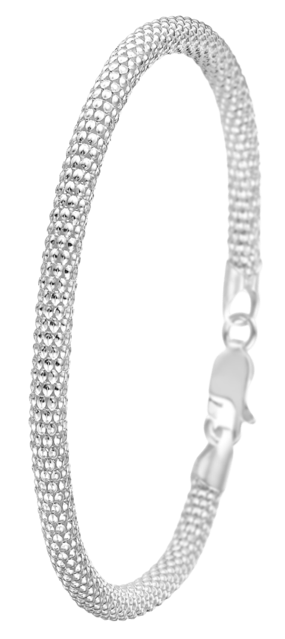 Gerecycleerd zilveren armband popcorn 3mm