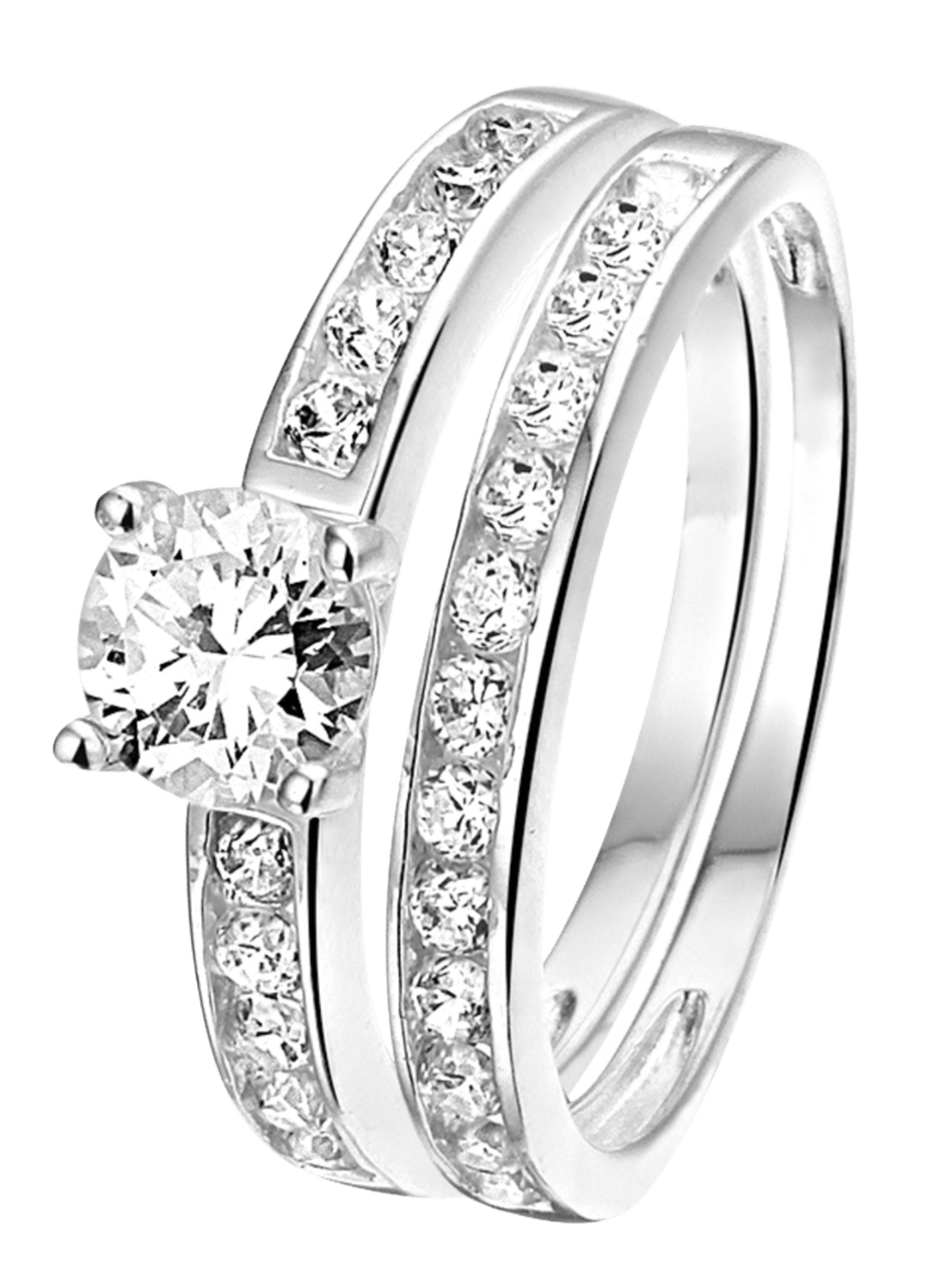2-in-1 925 Silberring mit Zirkonia