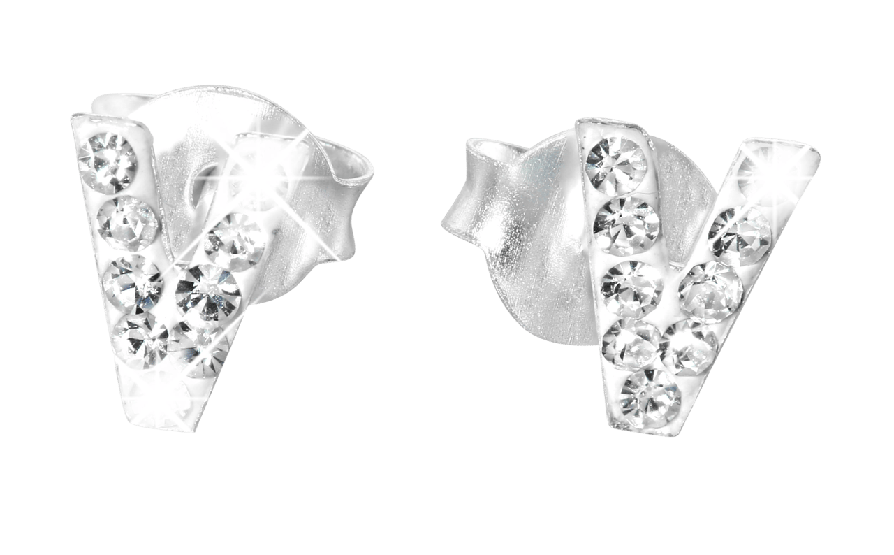 Kinderohrringe, 925 Silber, Initialen, Kristall