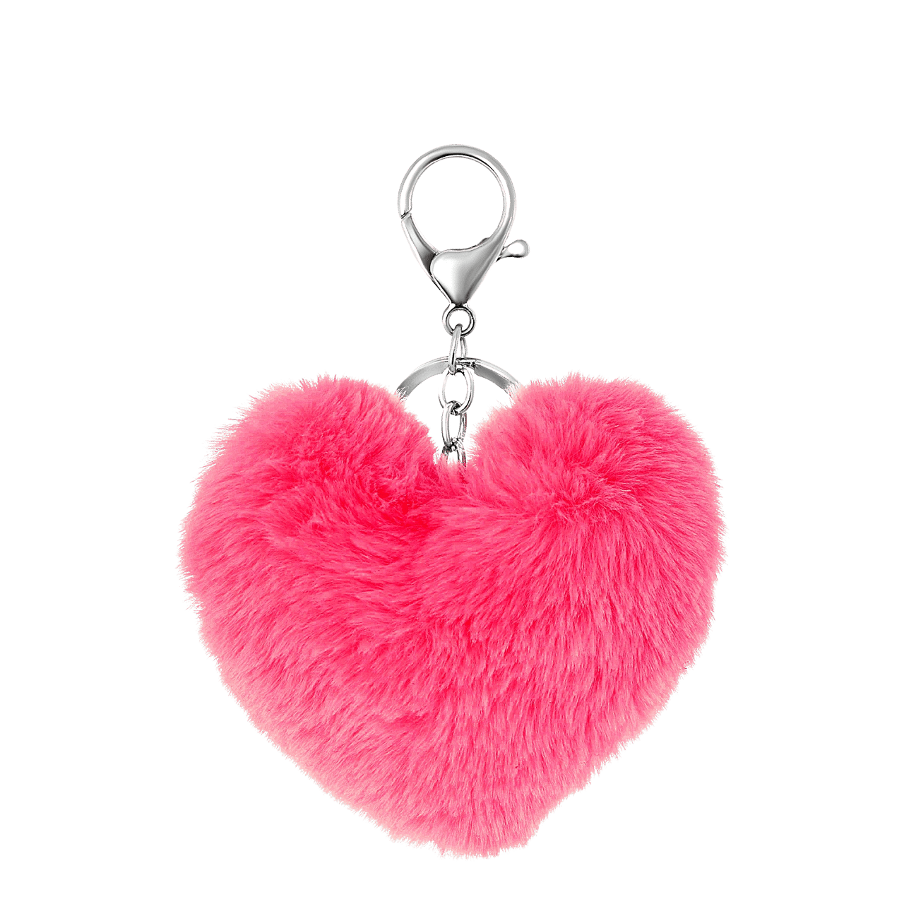 Byoux sleutelhanger fluffy hart fuschia