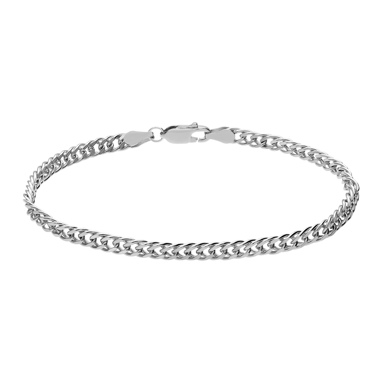 Gerecycled zilveren herenarmband dubbele gourmet