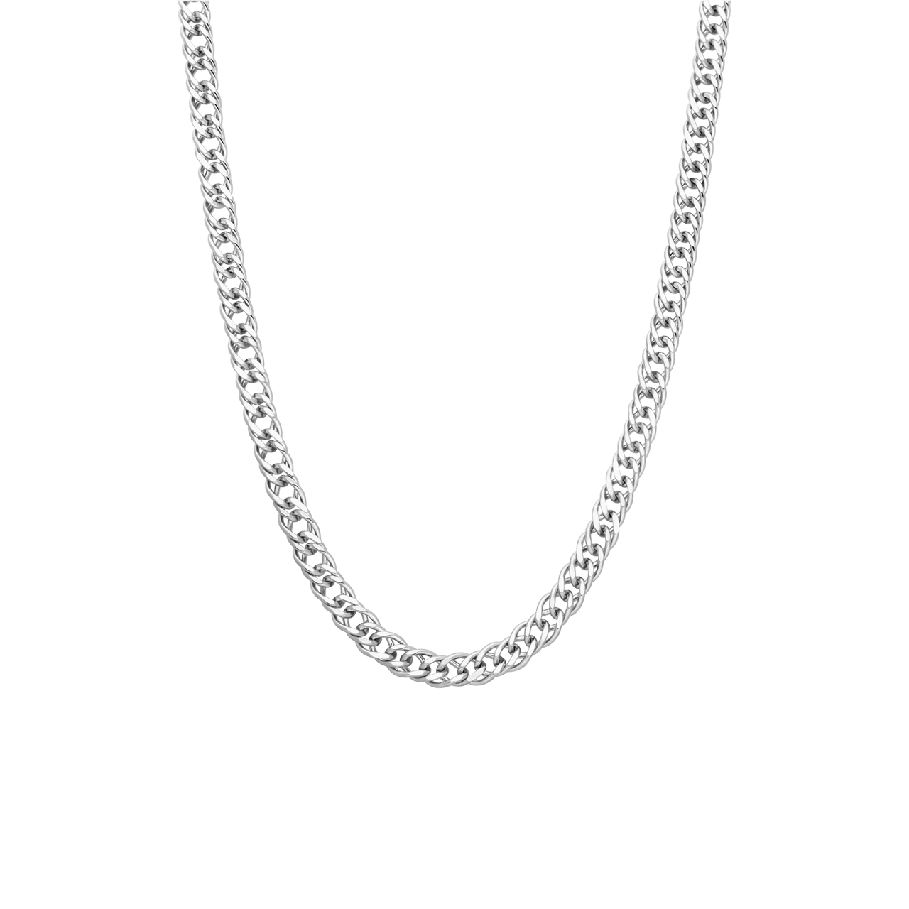Gerecycleerd zilveren herenketting dubbele gourmet