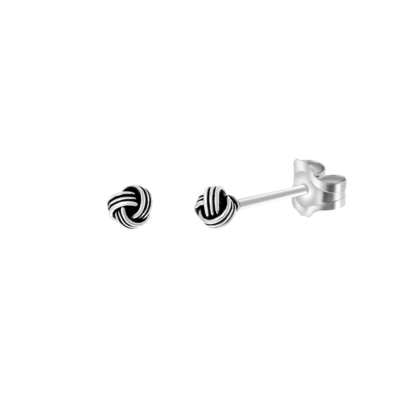 925 Silber Ohrringe, Knoten, 3 mm, Bali