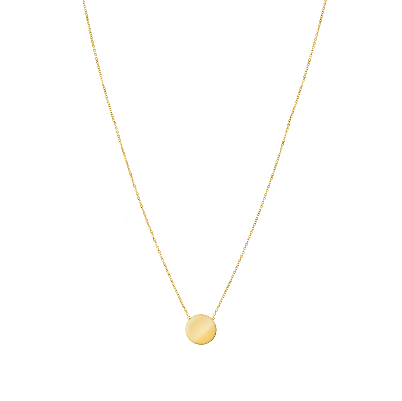 9 Karaat ketting met hanger disc 1 cm