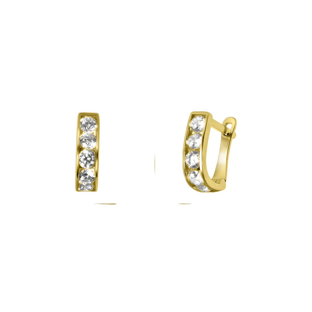 Ohrringe aus 375 Gold, oval, Zirkonia
