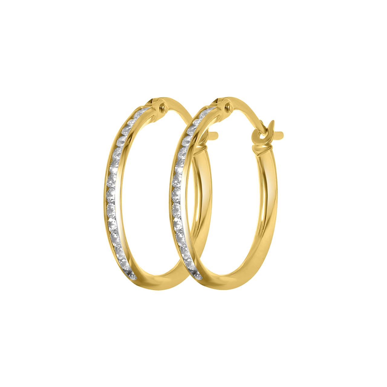 9 karaat oorringen met zirkonia 15mm voor dames
