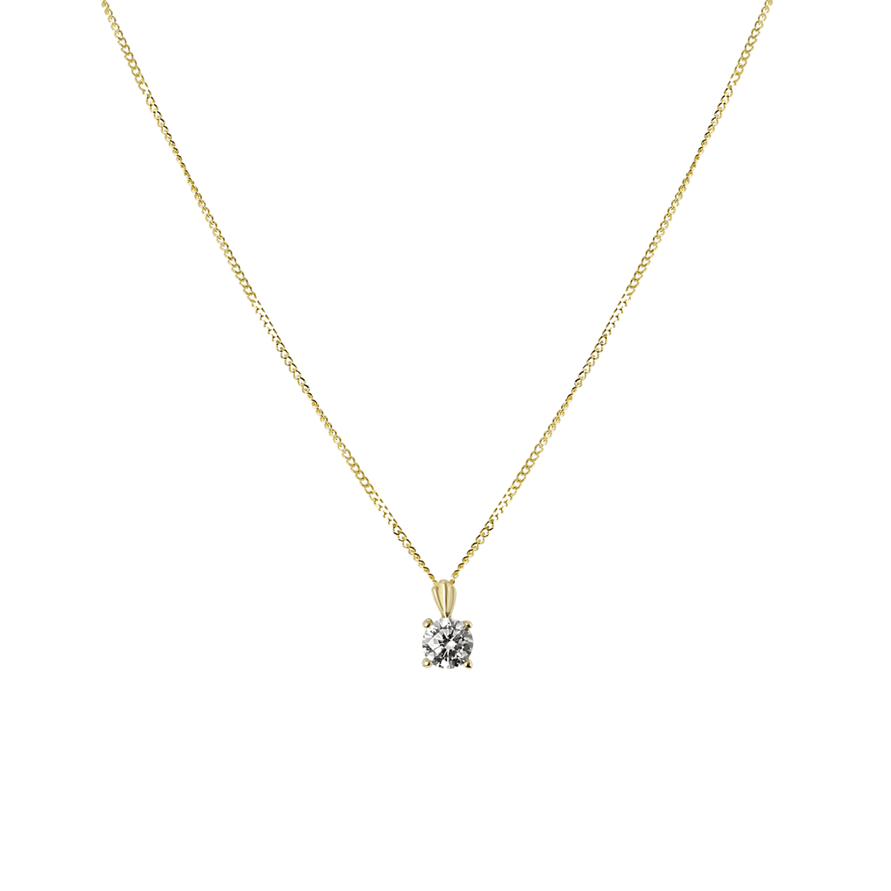 9 karaat ketting met hanger zirkonia 4mm voor dames