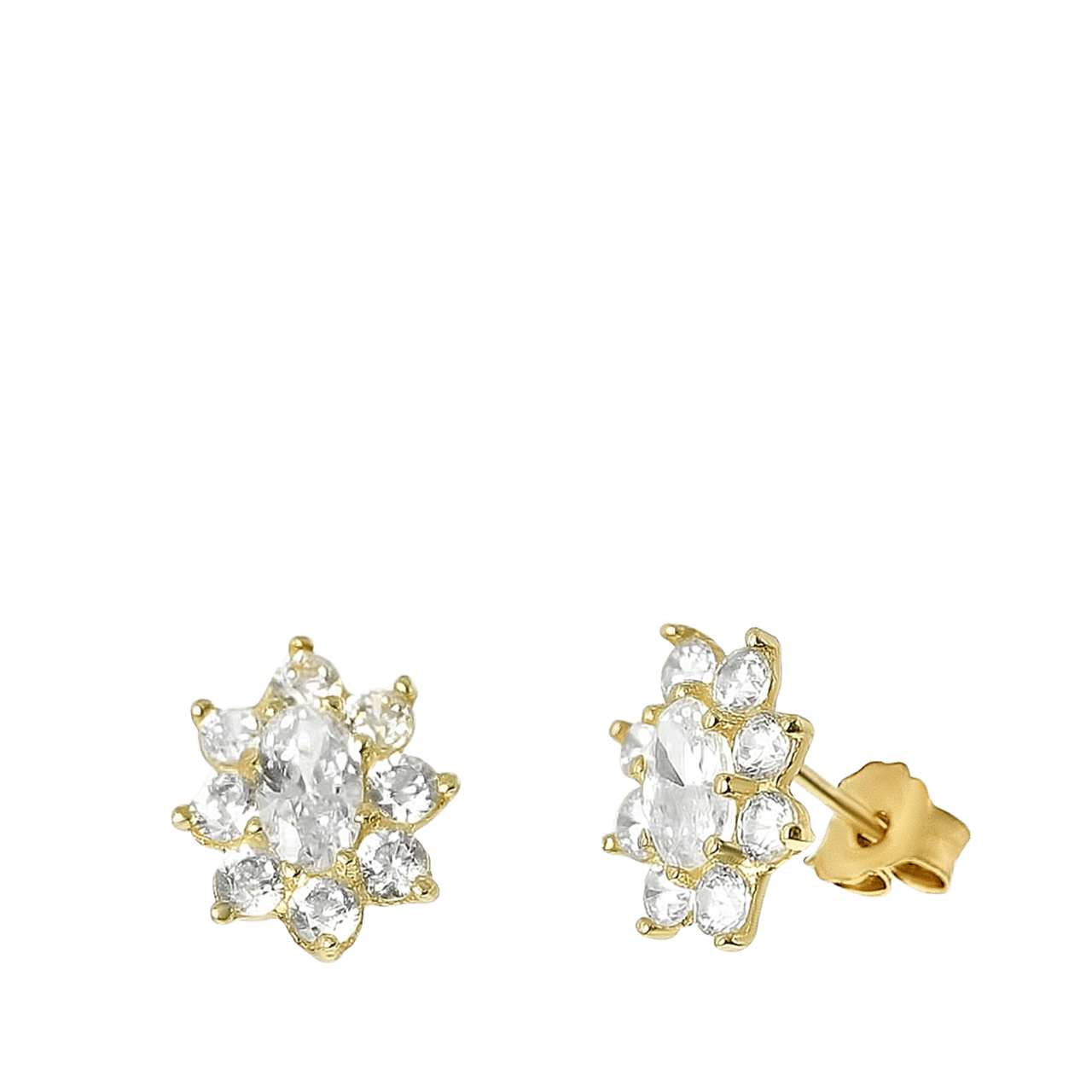 9 Karaat oorbellen entourage wit zirkonia