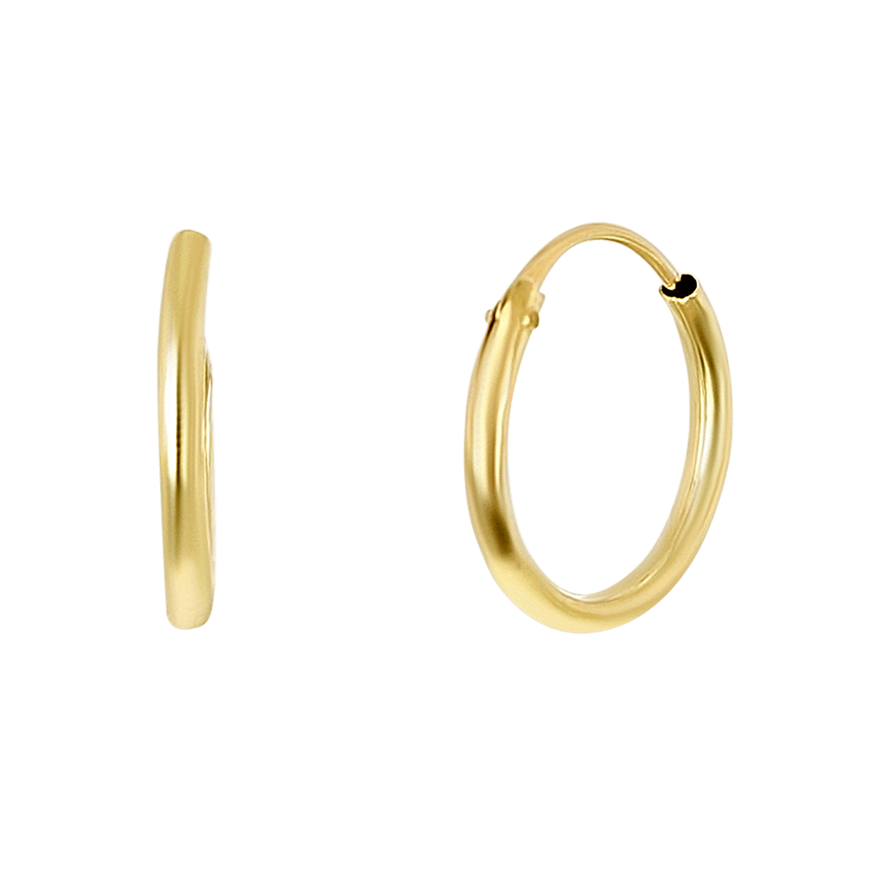 Ohrringe aus 375 Gold, bearbeitet, 11 mm