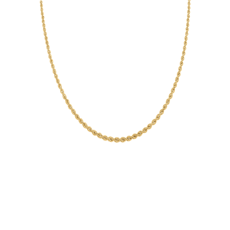 Halskette, 375 Gold, Kordelkette, 45 cm