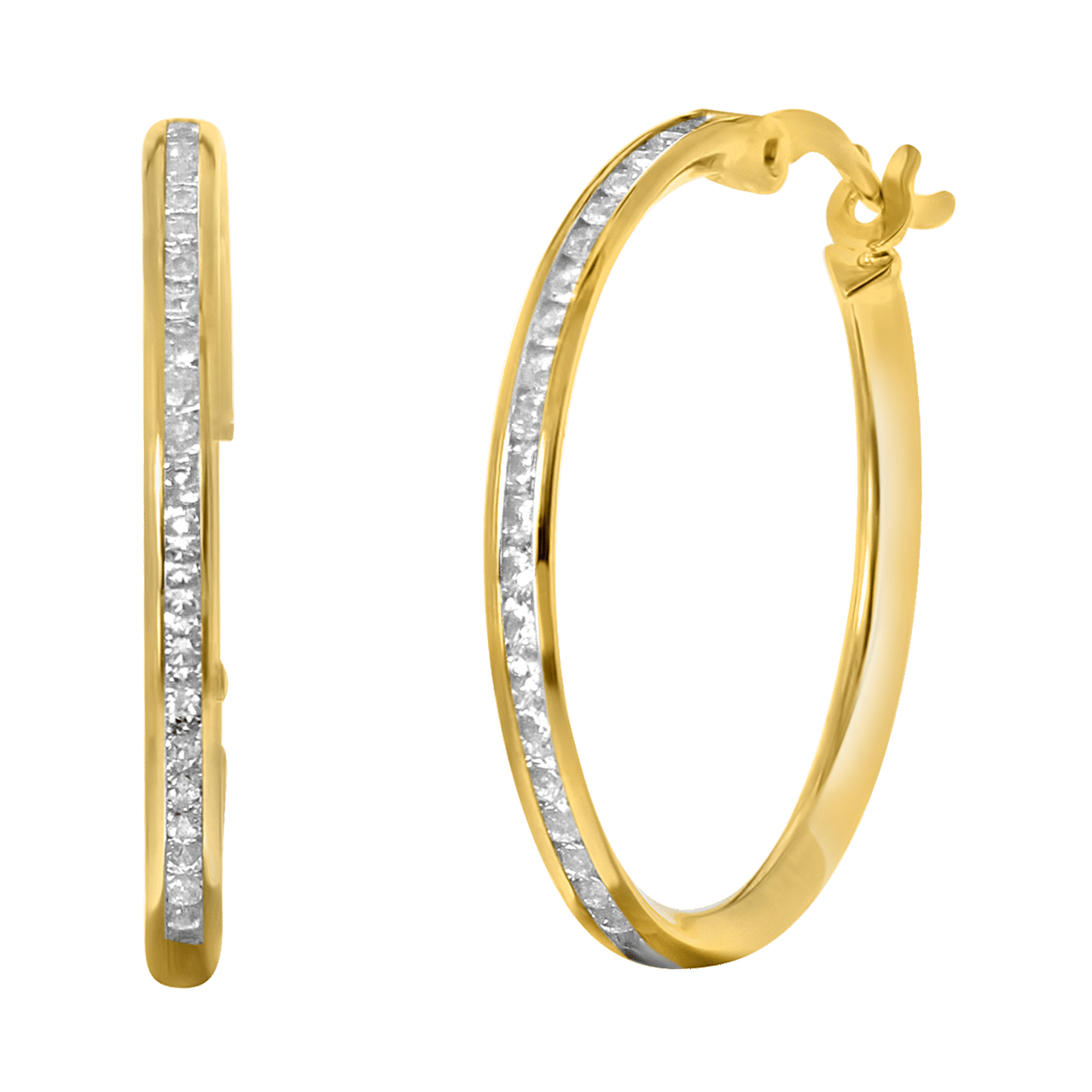 9 karaat oorringen met zirkonia 20mm voor dames
