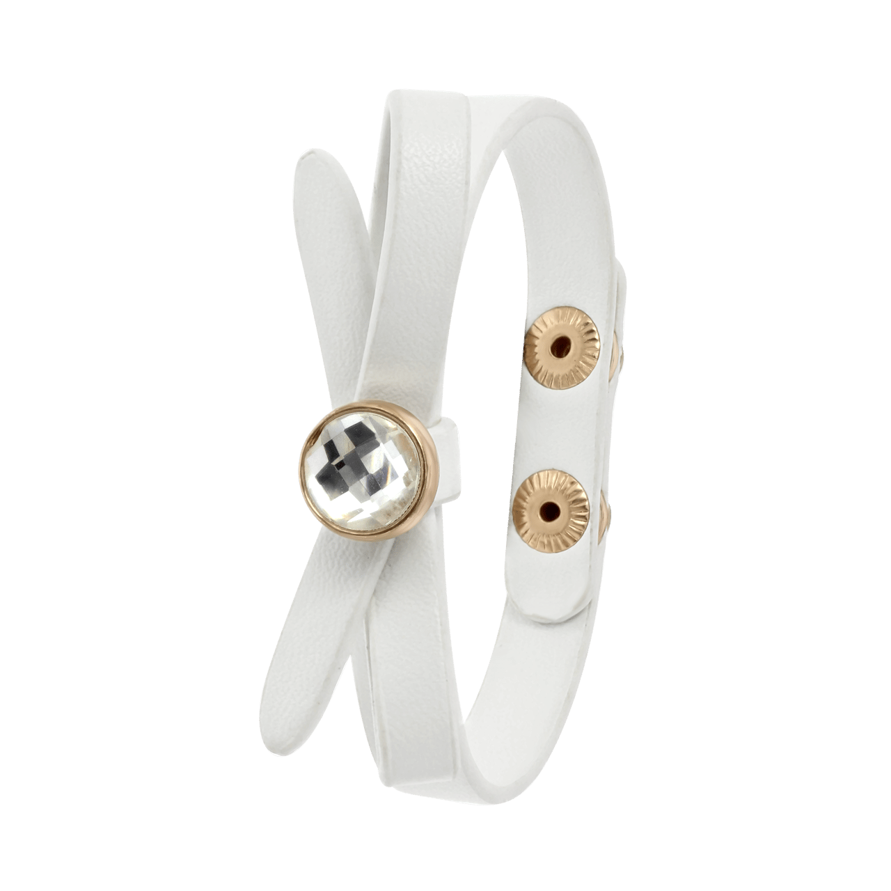 Wit byoux armbandje strik met steentje