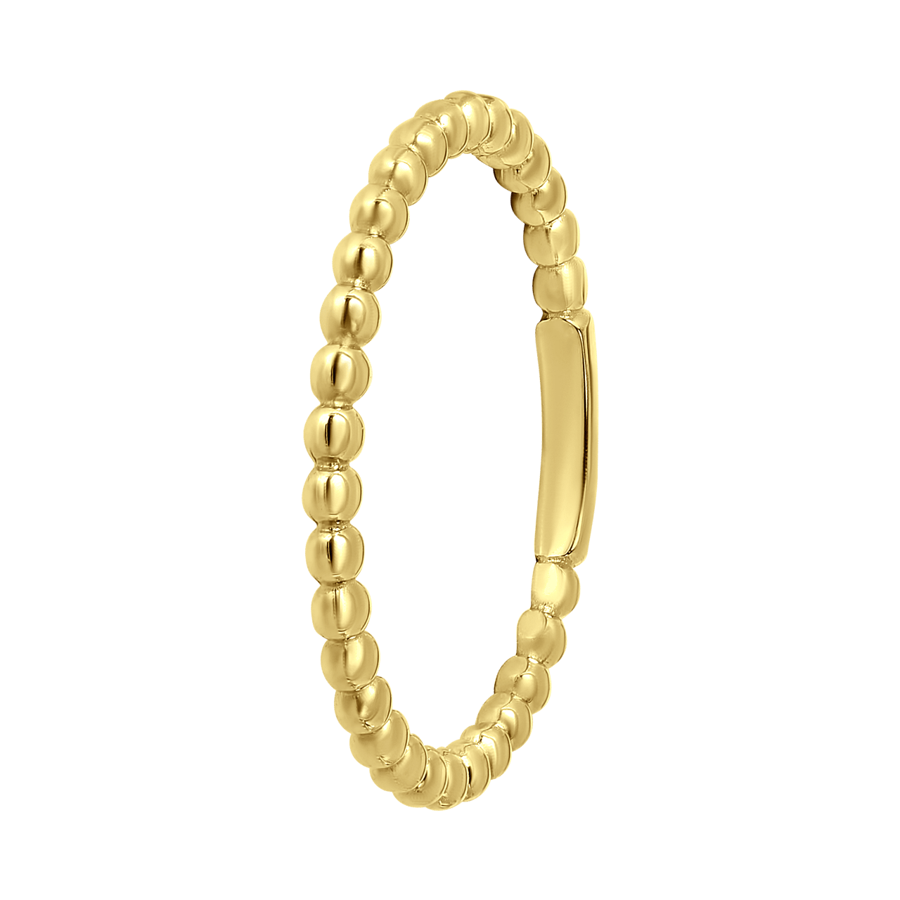 14 Karaat geelgouden ring pareldraad