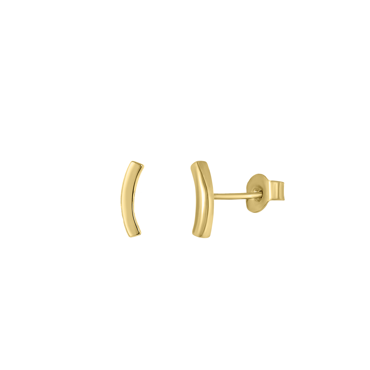 Ohrringe aus 585 Gelbgold, bogenförmig