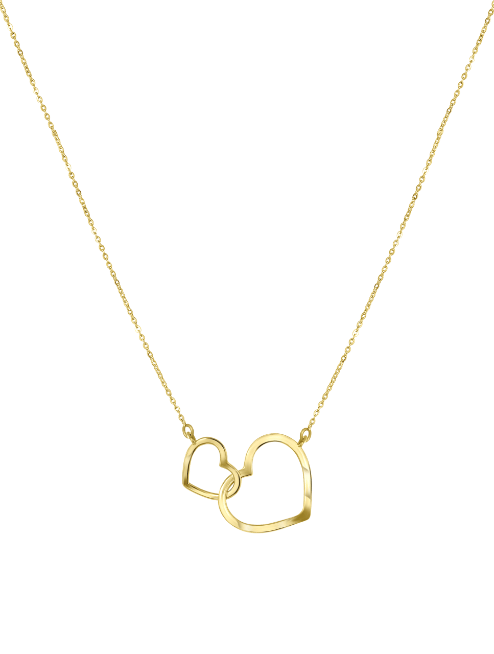 585 Gelbgoldkette mit 2 Herzen