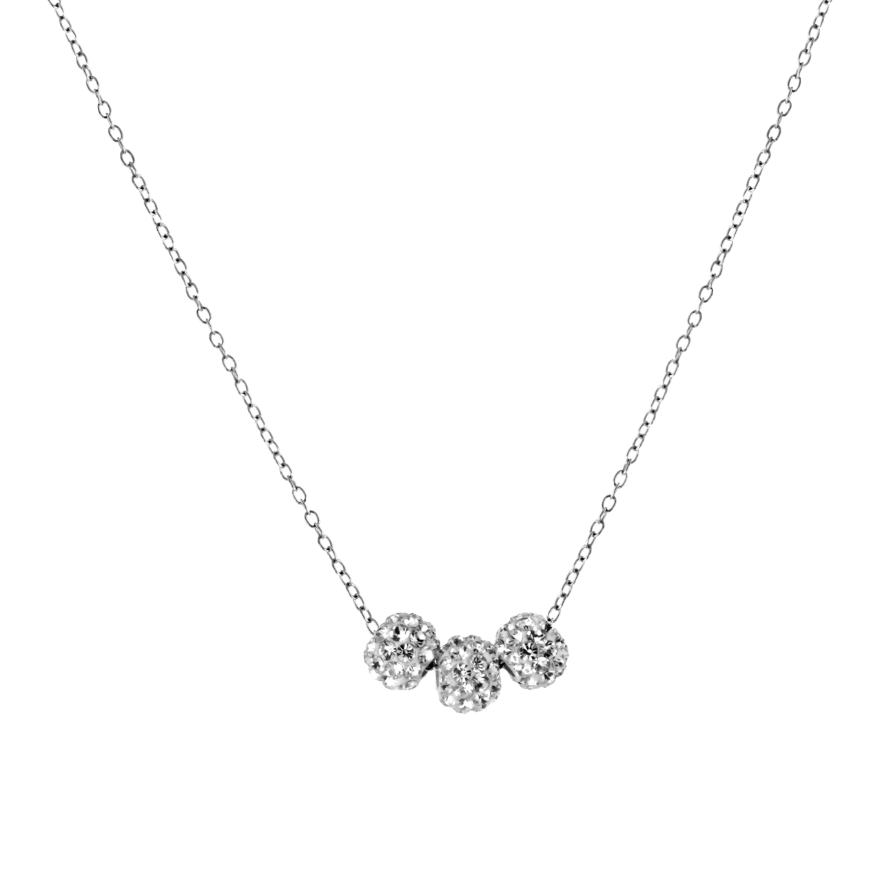 Zilveren ketting&hanger kristal 
