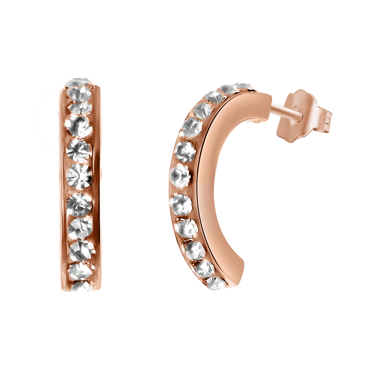 Ohrringe, 925 Silber, rosa, Kristall