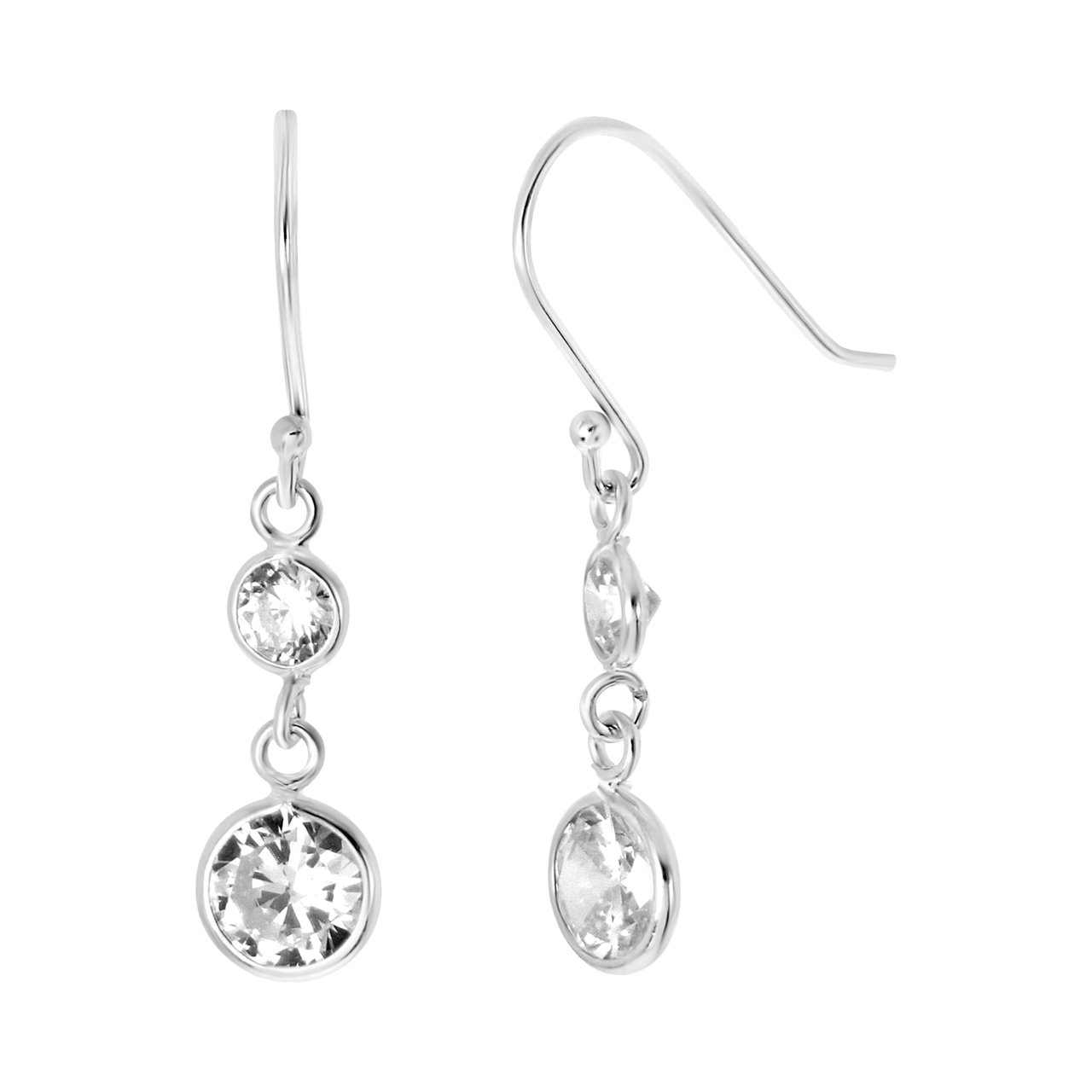 925 Silberohrringe rund mit Zirkonia