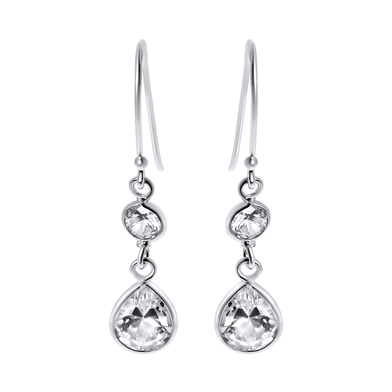 925 Silber-Ohrringe Tropfen mit Zirkonia