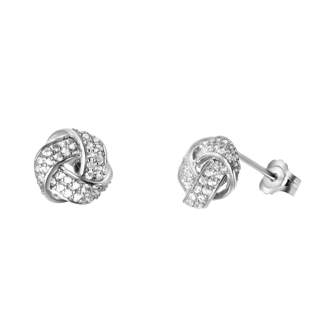 925 Silberohrringe Knoten mit Zirkonia