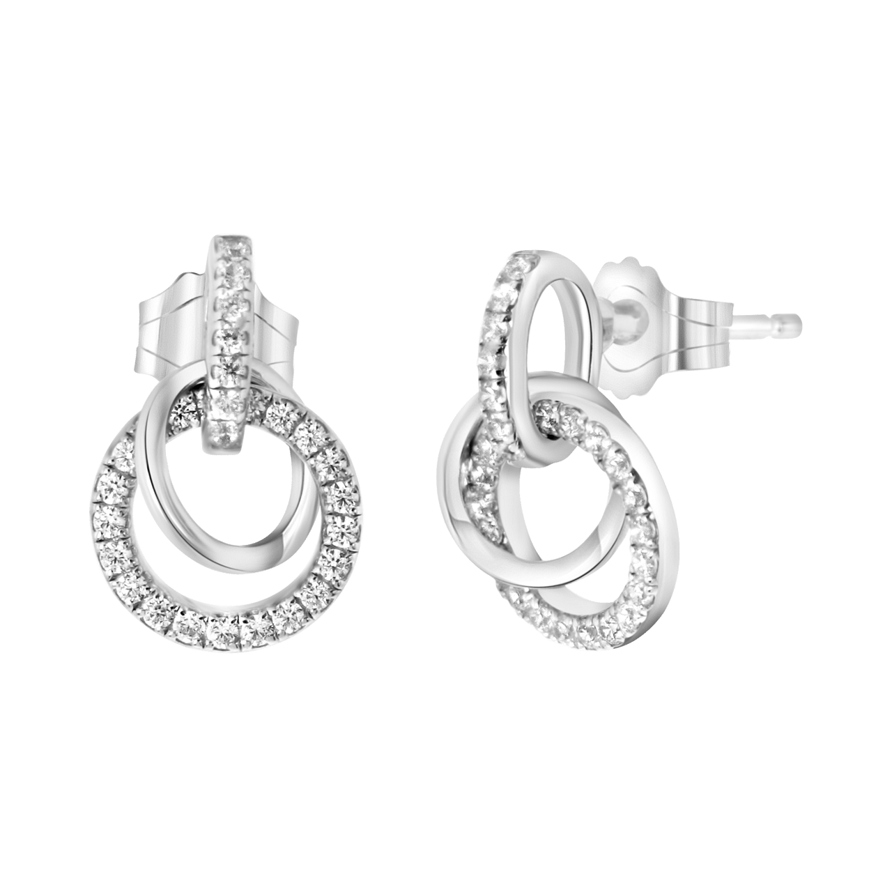 Ohrringe aus 925 Silber mit Scheiben aus Zirkonia