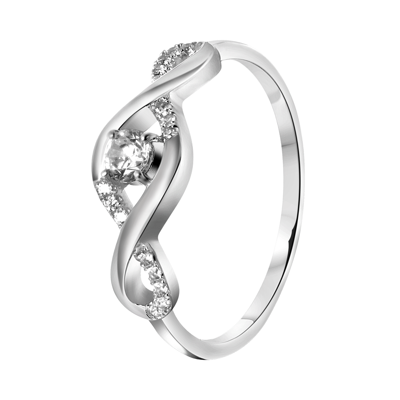 Zilveren ring fantasie zirkonia