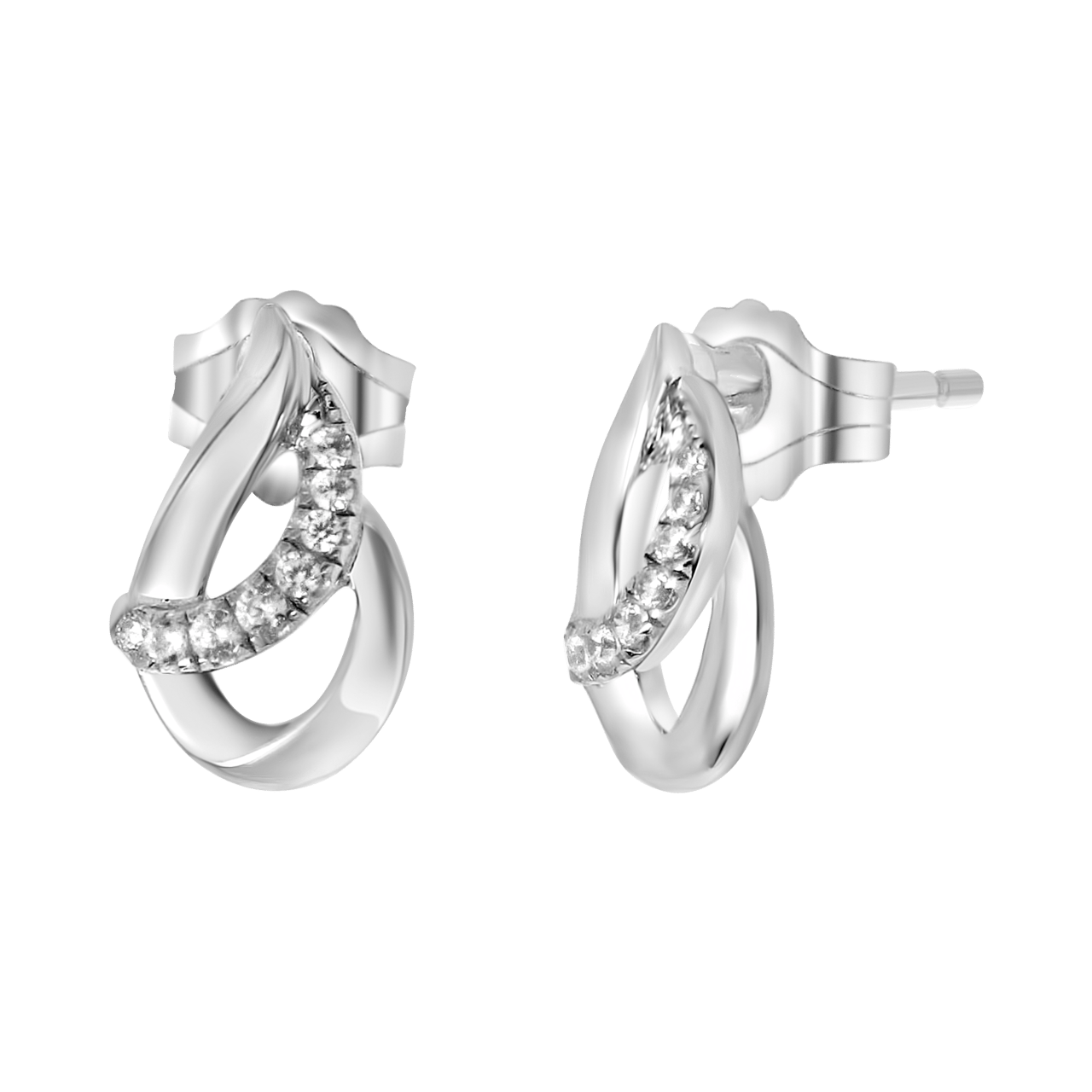 925 Silber-Ohrringe Fantasie/Tropfen mit Zirkonia