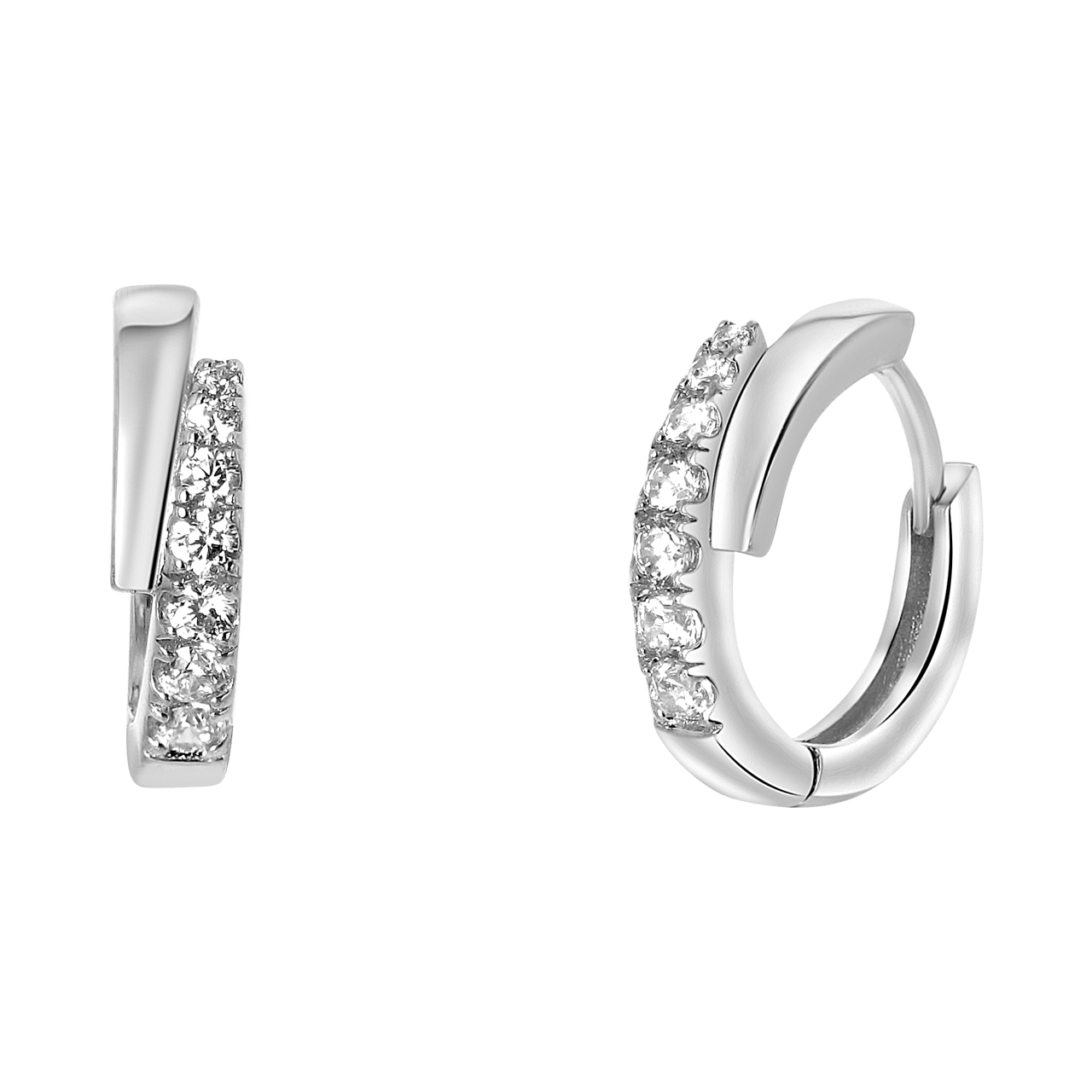 Silberne Creolen mit Zirkonia für Damen