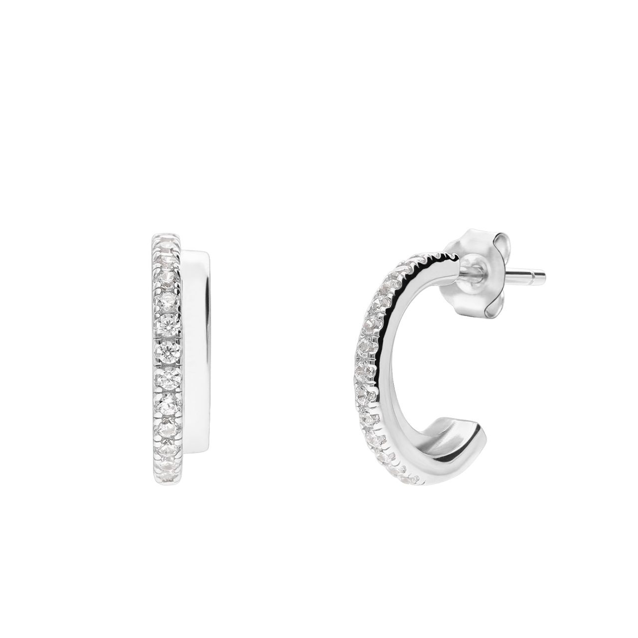Ohrringe, 925 Silber, Zirkonia