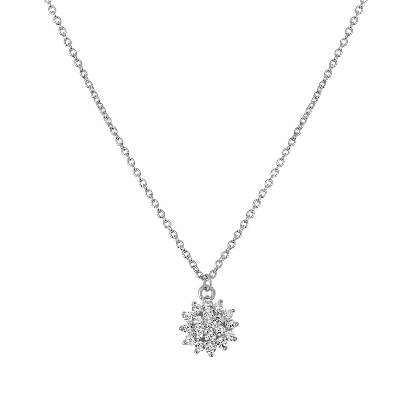 Zilveren ketting&hanger entourage zirkonia