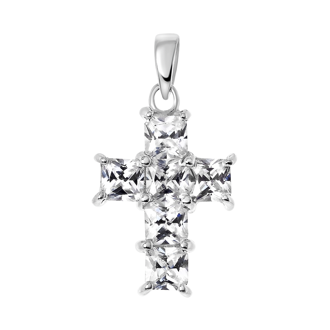 Anhänger aus 925 Silber, Kreuz mit Zirkonia