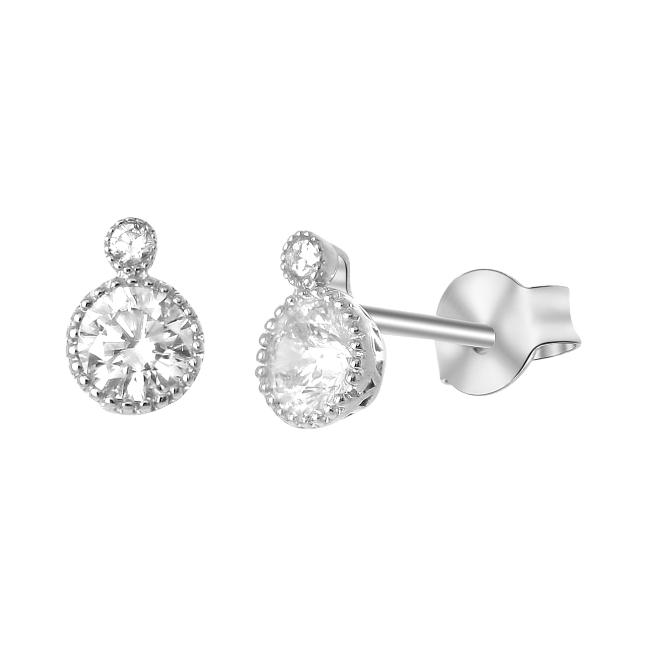 Ohrringe, 925 Silber, Zirkonia