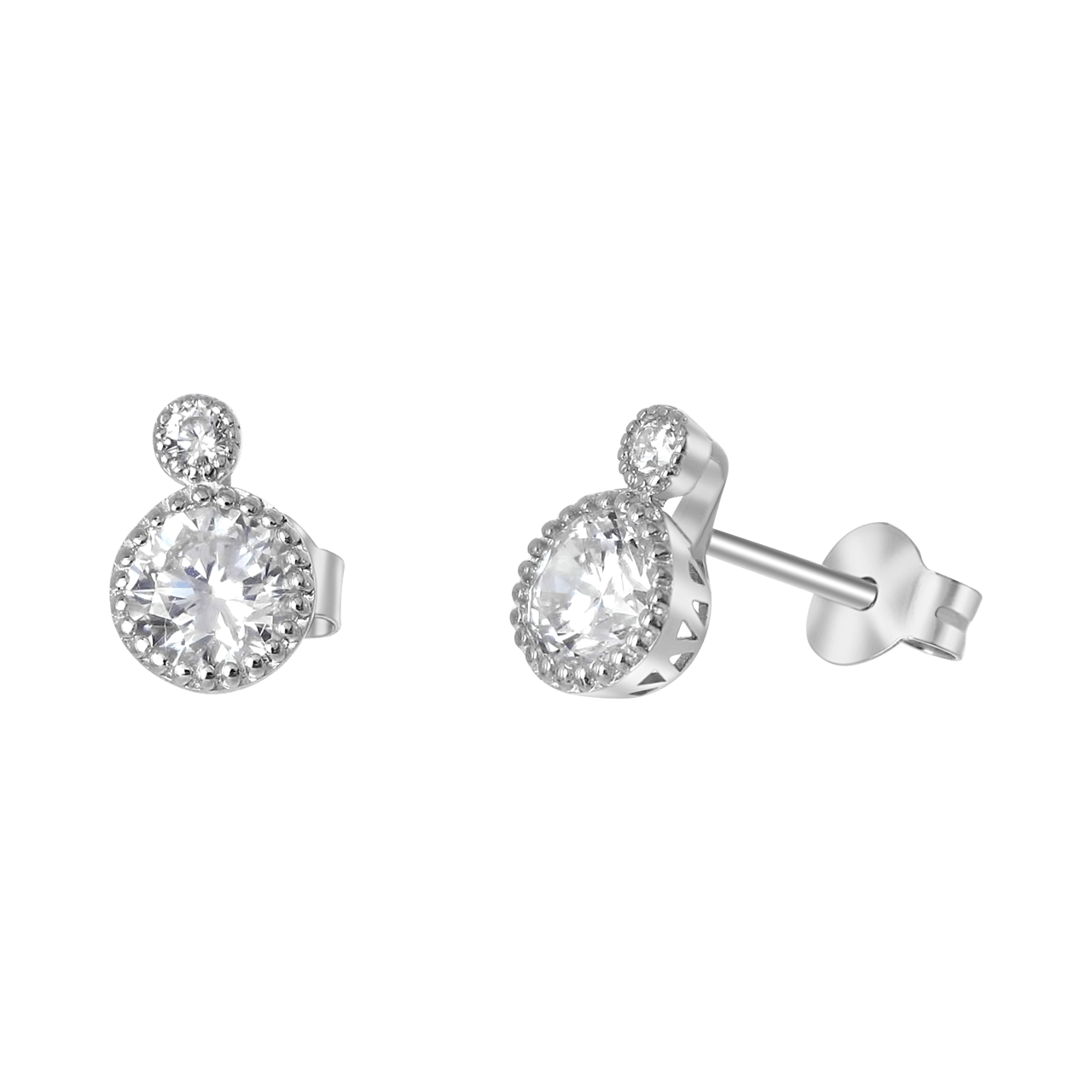 Ohrringe, 925 Silber, Zirkonia
