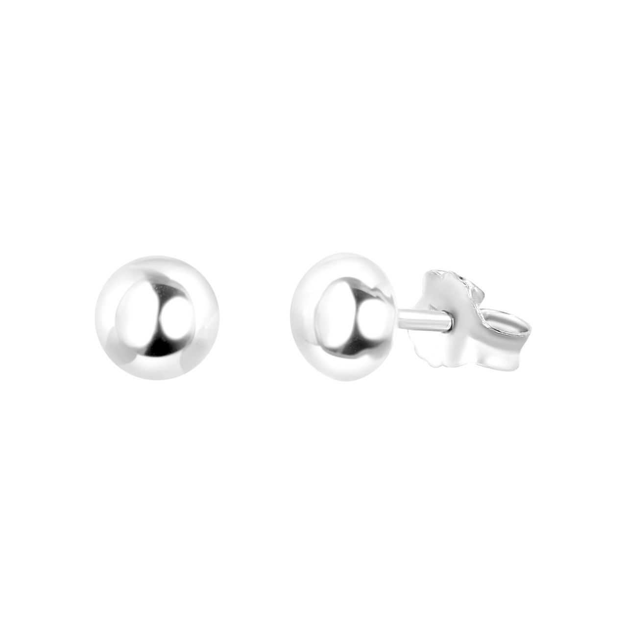 Kugel-Ohrringe aus 925 Silber, 6 mm